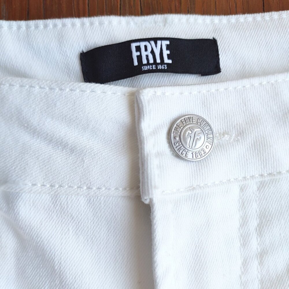 Frye High-Rise Straight Leg Jeans Off-White Relaxed Stretch Women Sz 8/29 EUC - Picture 3 of 13